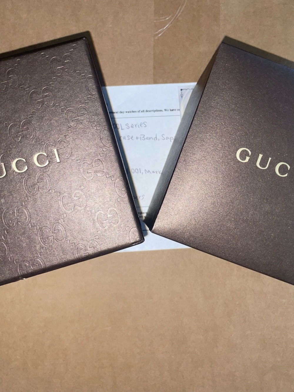 Gucci Brown and Gold Warranty/Card Set